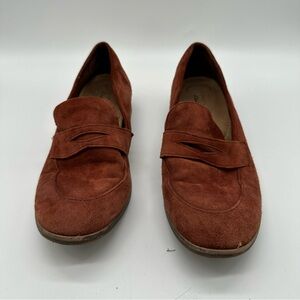 Clarks Rust Suede Loafers 9